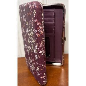 Vintage Women’s Wallet Purse Box Floral Print Card, Checkbook & Money Holder